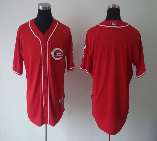 Reds Blank Red Cool Base Stitched MLB Jersey - Click Image to Close